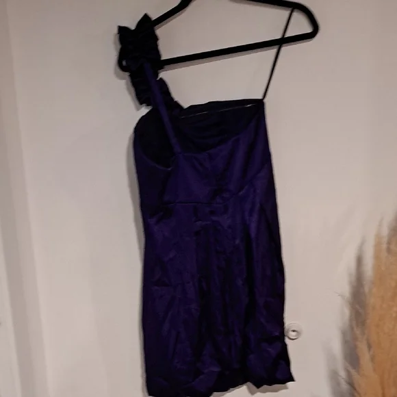 Xscape Deep Purple Dress Size 8 B109 - Picture 3 of 3